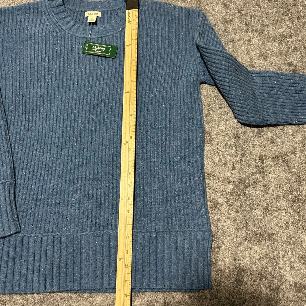 L.L. Bean Blue Donegal Ribbed Crewneck Sweater Vintage‎ Retro Size Small NWT